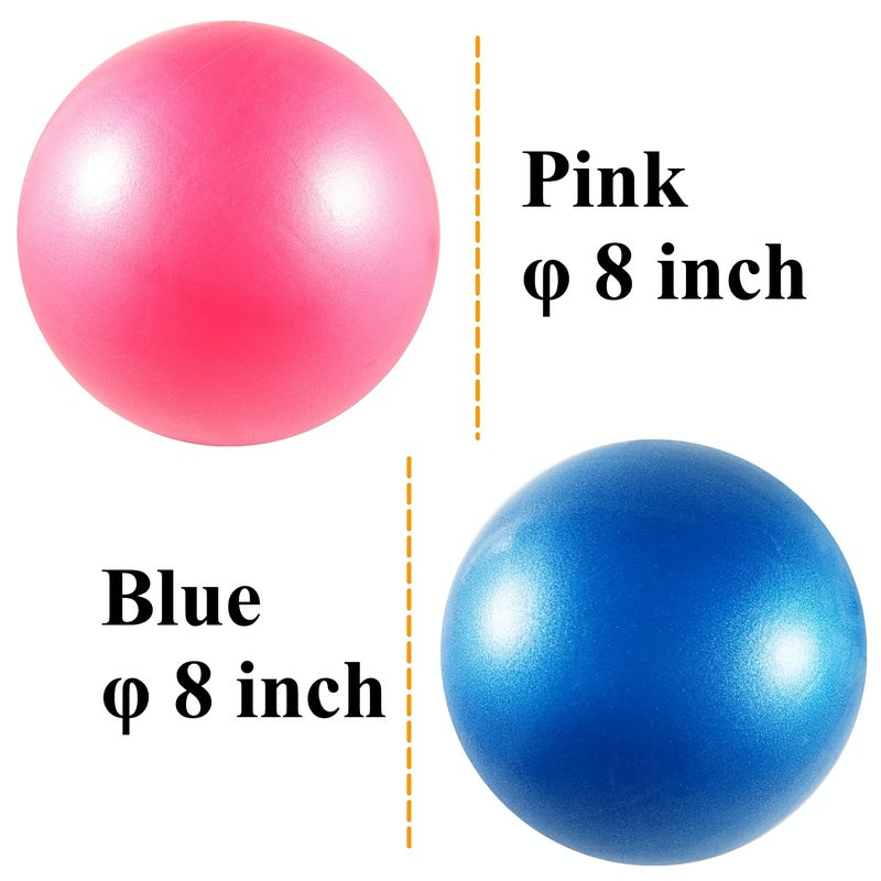 BATDIYOW 2 PCS Exercise Balls Kit with Hand Pump Mini Small Yoga Ball 8 inch for Yoga Pilates Body Balance - Image 2